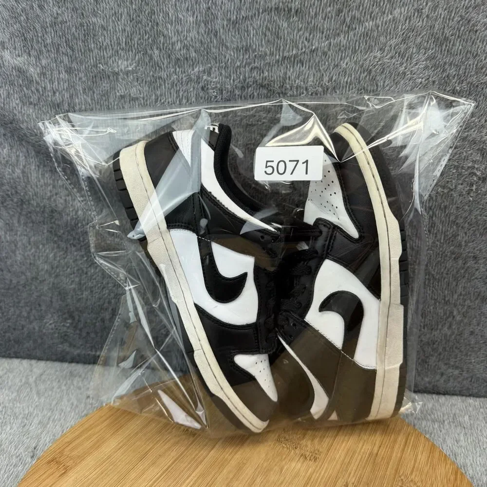 Nike Dunk Low Shoes Boys Size 5.5Y Black White Sneakers CW1590-100 No Insoles